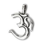 Traditional Om Pendant .925 Sterling Silver Meditation Yoga Classic Ba