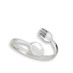 Open Adjustable Fork Spoon Utensils Ring Sterling Silver Thumb Band Si