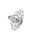 Wide Filigree Scroll Cutout Flower Ring New .925 Sterling Silver Band