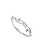 Clear CZ Infinity Love Heart Dainty Ring Sterling Silver Promise Band