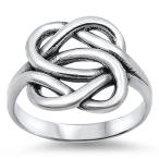 Women's Double Infinity Knot Cute Ring New .925 Sterling Silver Band S