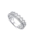 Princess Crown Tiara Clear CZ Love Ring New .925 Sterling Silver Band