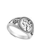 Om Sign Unique Beaded Halo Ring New .925 Sterling Silver Band Size 10