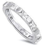 Clear CZ Eternity Stackable Wedding Ring New 925 Sterling Silver Band