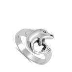 Polished Dolphin Fish Animal Cute Ring New .925 Sterling Silver Band S