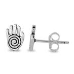 Hand of God Stud Earrings .925 Sterling Silver