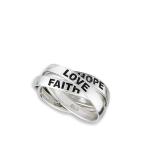 Faith Hope Love Script Word Triple Ring New .925 Sterling Silver Band