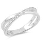 Clear CZ Criss Cross Infinity Knot Ring New .925 Sterling Silver Band