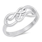 Criss Cross Infinity Knot Promise Ring New .925 Sterling Silver Band S