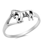 Horse Pony Cute Ring New .925 Sterling Silver Band Size 5