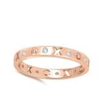 Clear CZ Cutout X O Anniversary Rose Gold-Tone Sterling Silver Ring Si