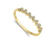 Gold-Tone Clear CZ Stackable Accent Ring New 925 Sterling Silver Band