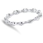 Eternity Round Bar Clear CZ Stackable Ring .925 Sterling Silver Band S