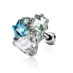 Inspiration Dezigns Cartilage Stud Multi Shape Crystal Stones Cluster