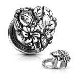 Inspiration Dezigns Tunnels Heart with Flowers and Ladybug Steel Screw