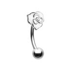 Inspiration Dezigns 16G Blooming Rose Curved Barbell Eyebrow Ring (Sol