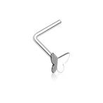 20G Dainty Butterfly Icon L-Shaped Nose Ring (Steel)