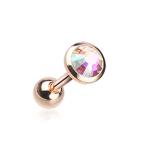 18G Rose Gold Aurora Borealis Gem Sparkle Cartilage Tragus Barbell (So