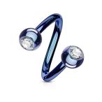 Inspiration Dezigns Twists with Press fit Jeweled Balls Titanium IP Ov