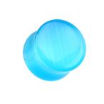 Light Blue Cat Eye Marble Stone Double Flared Plugs - Sold as Pairs (5