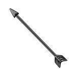 16G Arrow 316L Surgical Steel Industrial Barbell (Sold Individually) (