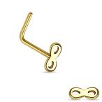 20G Infinity Top 316L Surgical Steel L Bend Nose Ring - Sold Individua