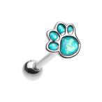 Inspiration Dezigns 14G Animal Lover Paw Print Barbell Tongue Ring (So