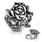 Inspiration Dezigns Plugs Rose Blossom 316L Surgical Steel Screw Fit F