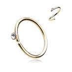 Golden Gem Top Bendable Steel Nose Hoop (20G, L: 5/16")