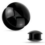 Double Sided Dome Black Acrylic Screw Fit Stash Plugs - Sold as Pairs
