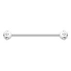 16G or 14G White Acrylic Aurora Gem Ball Industrial Barbell (Sold Indi