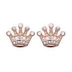 Rose Gold Crown Jewel Multi-Gem Ear Stud Earrings