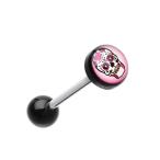 14G Sugar Skull Logo Acrylic Barbell Inspiration Dezigns Tongue Ring (