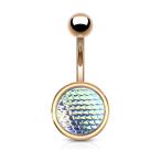 Inspiration Dezigns 14G 10mm Rose Gold Belly Button Navel Ring Aqua Dr