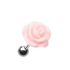 18G Pink Dainty Rose Cartilage Tragus Barbell (Sold Individually)