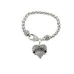Abuelita Crystal Heart Silver Lobster Claw Bracelet Jewelry Abuela Gra