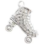 Roller Skate Clear Crystal Charm Only Jewelry Assembly Beads Craft Sup