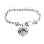 Matron of Honor Clear Crystal Heart Silver Bracelet Wedding Jewelry Gi