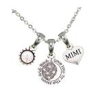 Mimi Love You To The Moon Silver Chain Necklace Heart Jewelry Grandmot