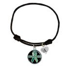 Holly Road Scoliosis Awareness Black Leather Unisex Bracelet Jewelry C
