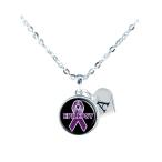 Custom Epilepsy Awareness Purple Ribbon Silver Necklace Jewelry Choose