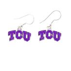 TCU Horned Frogs Iridescent Purple Charm French Hook Earring Jewelry