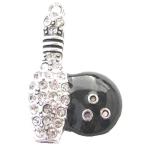 Bowling Clear Crystal Charm Only Jewelry Assembly Beads Craft Supplies