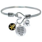 Custom Neuroblastoma Awareness Never Give Up Bracelet Choose Initial