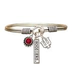Sports Accessory Store Indiana Hoosiers 3 Charm Red Crystal Silver Wir