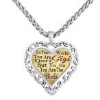 Gigi You Are The World To Us Silver Chain Necklace Heart Jewelry Grand