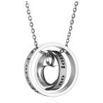 Jovivi Stainless Steel Cremation Necklace Dual-Ring No Longer by My Si