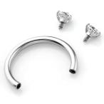 JOVIVI 16g Surgical Steel Clear Cubic Zircons Nose Daith Lip Eyebrow N