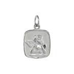 Sterling Silver Guardian Angel Pendant, 1/2 inch, Square Shape
