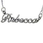 Sterling Silver Name Necklace Rebecca 3/8 Inch, 17 Inches Long